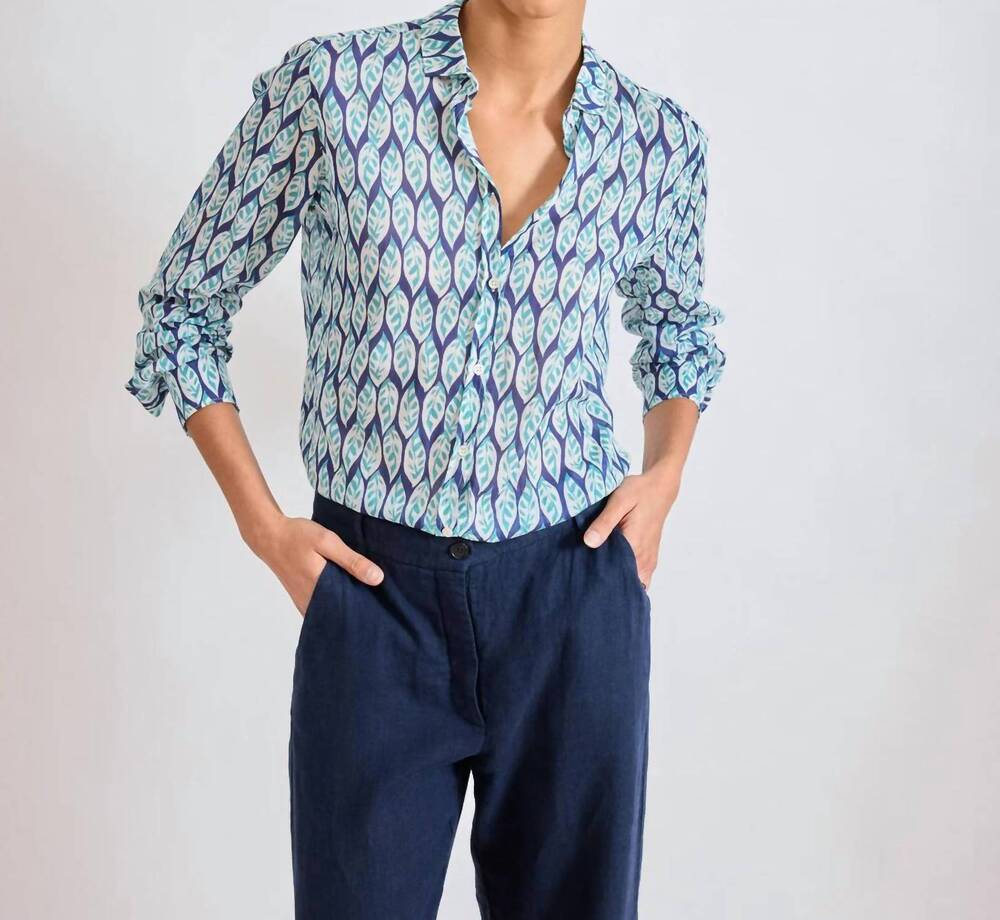 NEW HARTFORD corazon woven cotton shirt in blue